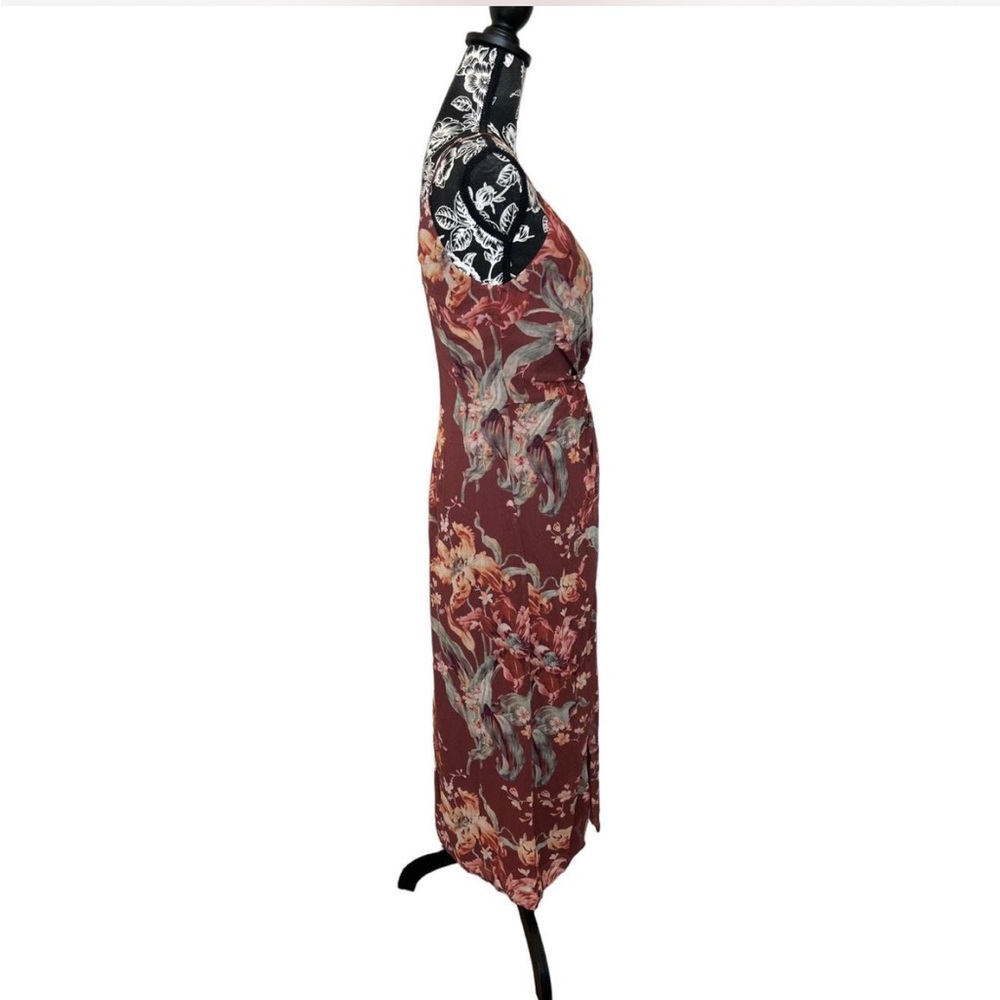 Keepsake the Label Floral Spaghetti Strap Midi Dress- Brown- Women Sz S - Picture 4 of 9